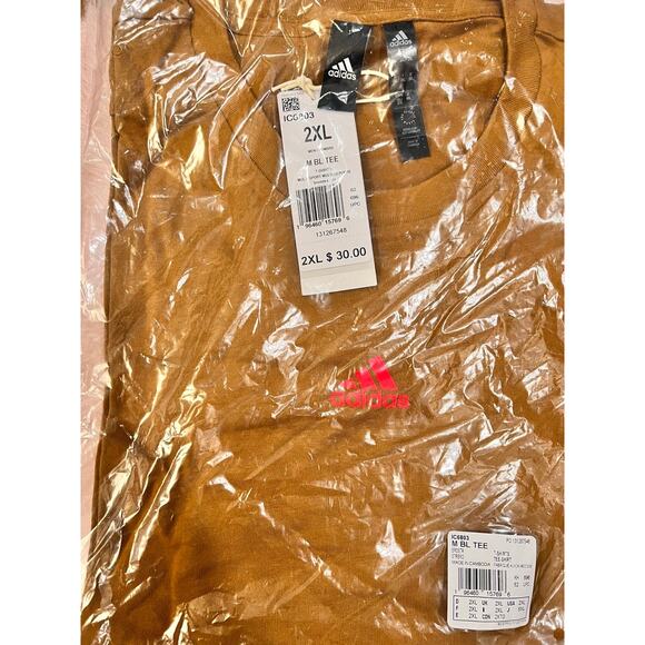 NEW Adidas Brandlove Tee Men’s Size 2XL Bronze Strata Logo Shirt IC6803 - Picture 4 of 7